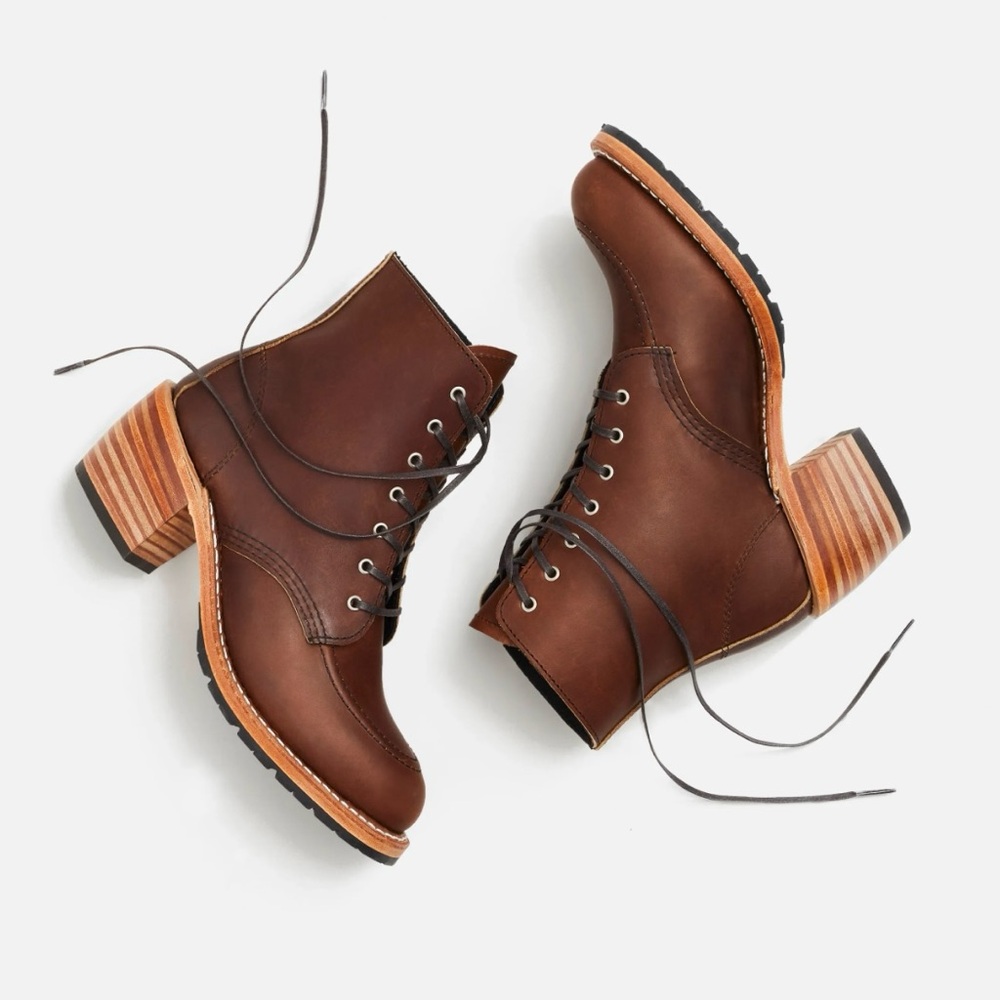 Red Wing Heritage Clara Heeled Boots in Amber Harness Leather, size 8.5 B